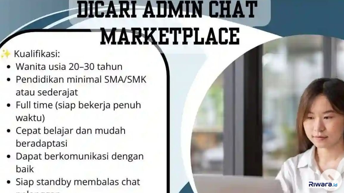 Lowongan kerja admin marketplace khusus wanita